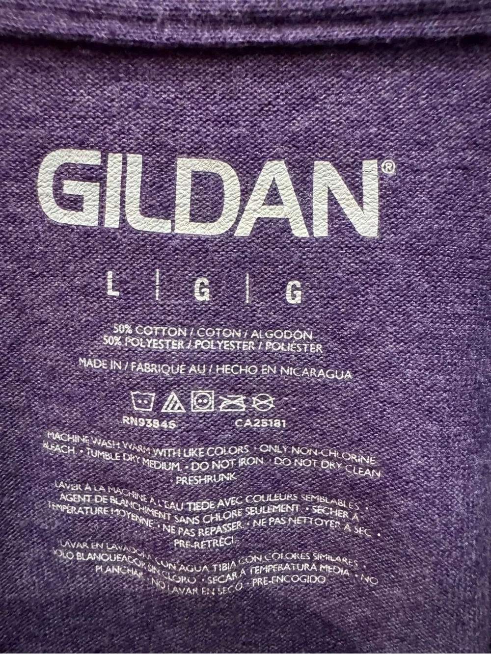 Gildan Purple Tee with White Unicorn 